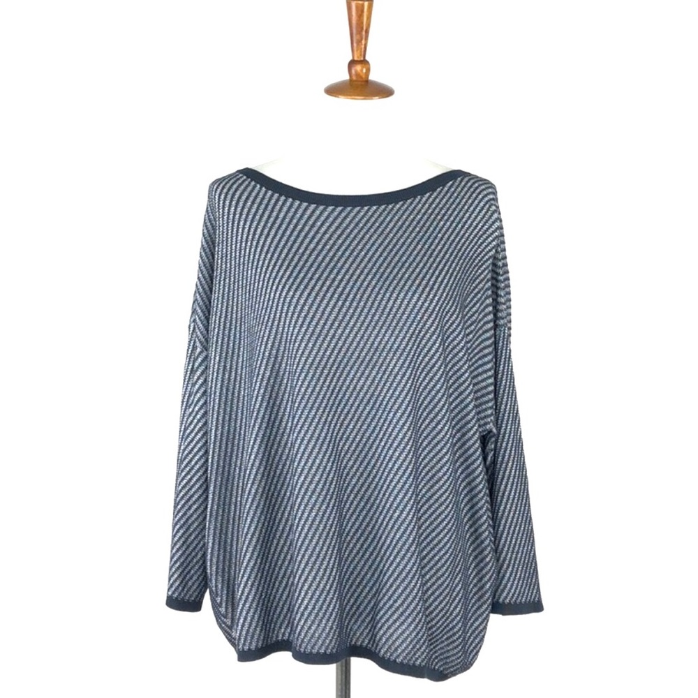 Eileen Fisher Striped Knit Oversize Sweater XL - Picture 1 of 7